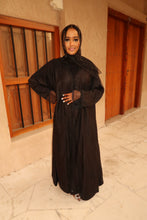 Load image into Gallery viewer, Black Beaded Lace Abaya
