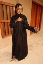 Load image into Gallery viewer, Black Beaded Lace Abaya