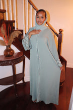 Load image into Gallery viewer, Teal Beaded Arm Abaya
