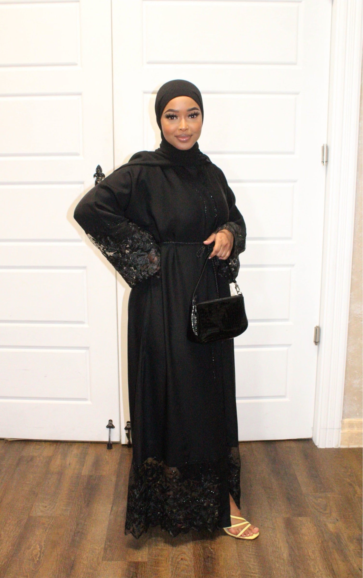 Black 2024 lace abaya