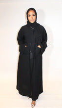 Load image into Gallery viewer, Front Pocket Black Abaya
