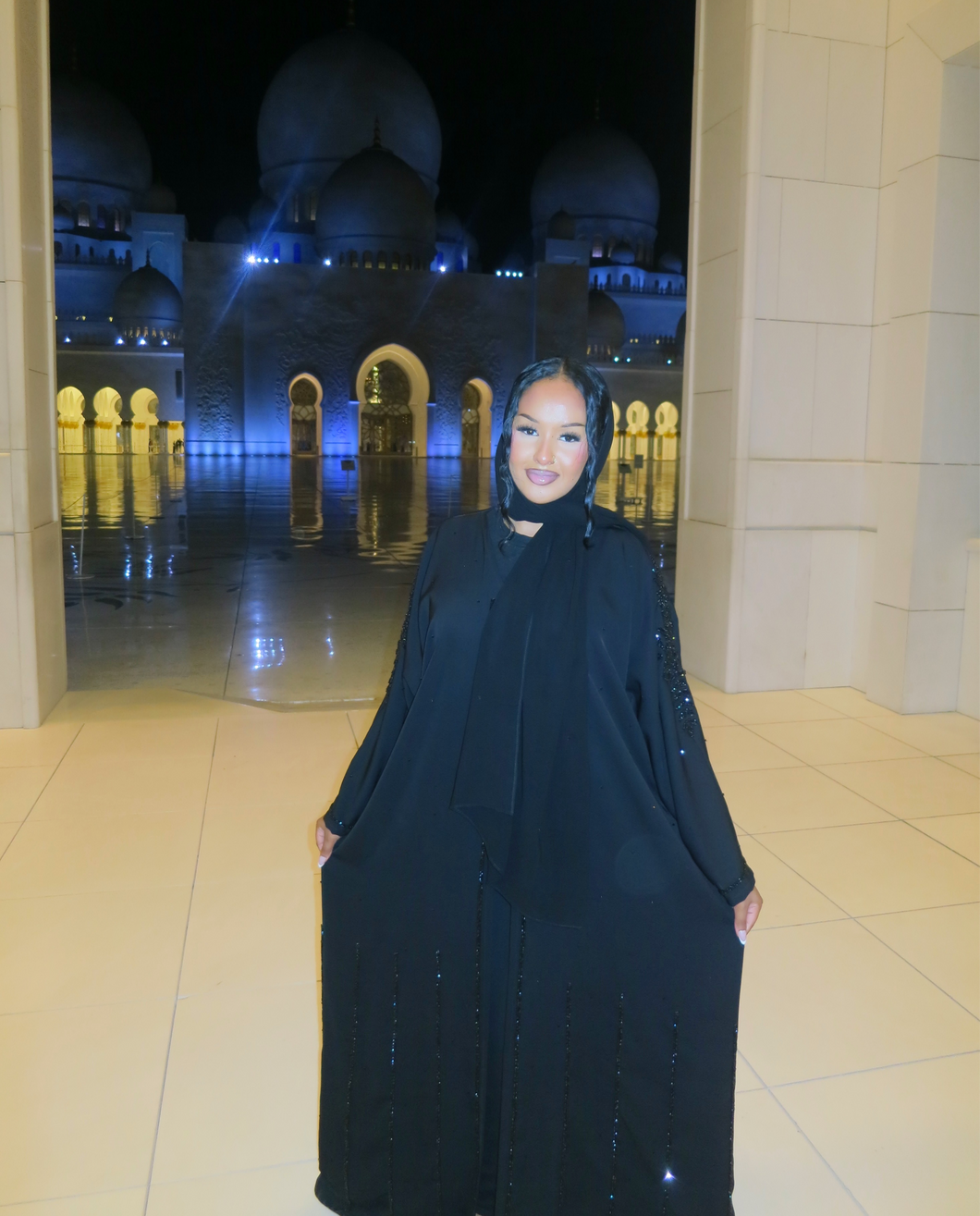 Black Butterfly Jewel Abaya