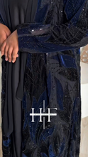 Load image into Gallery viewer, Royal Blue Velvet Lace Abaya
