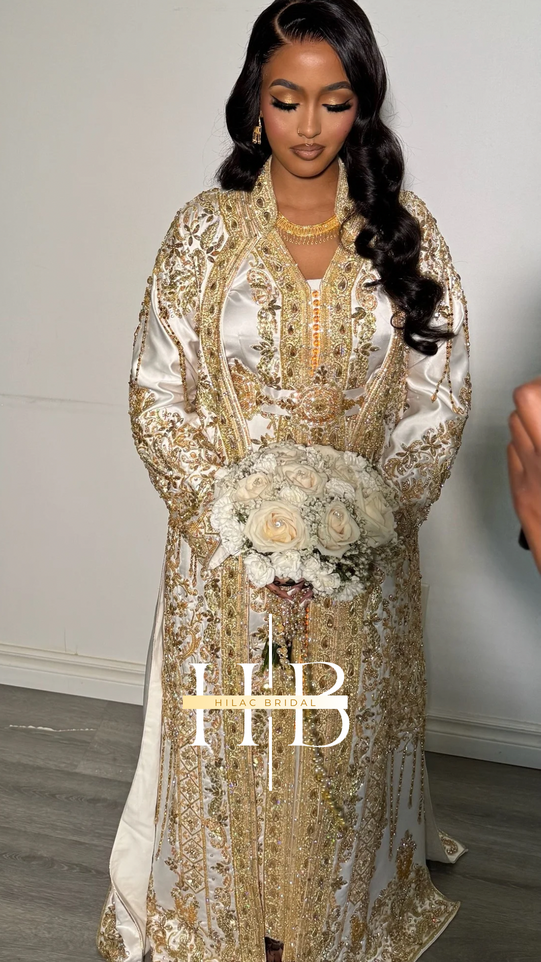 Anab Kaftan Collection - Gold & White