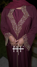 Load image into Gallery viewer, Wine Cascade Abaya
