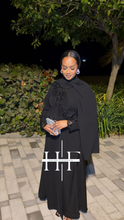 Load image into Gallery viewer, Black Lace Cross Over Abaya

