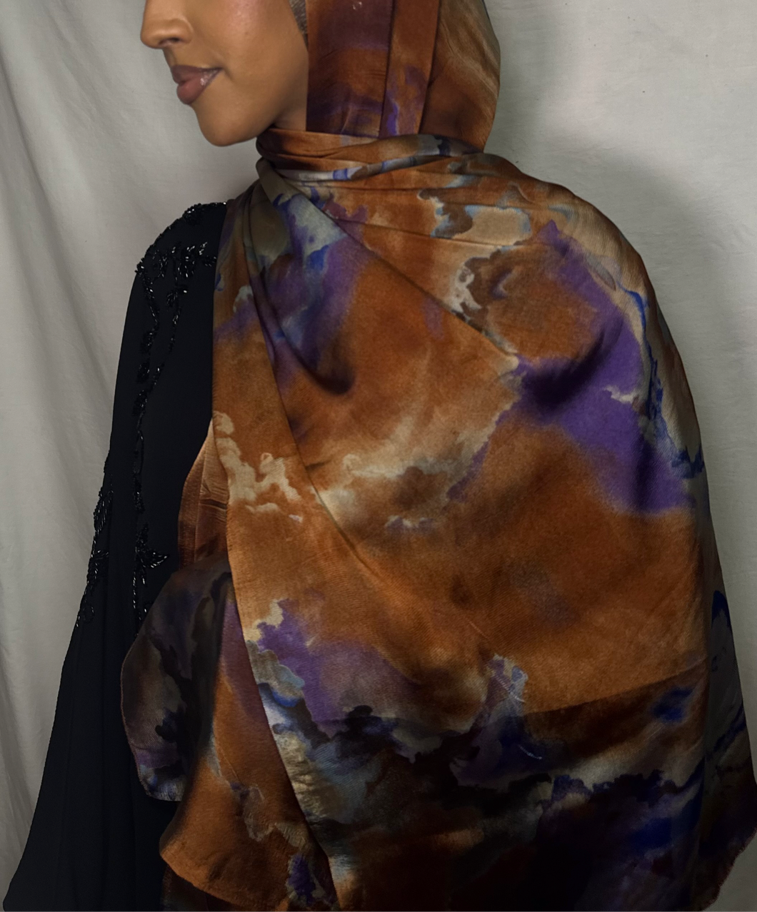 Watercolour Hijab - Burnt Orange