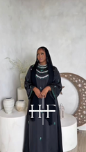 Load image into Gallery viewer, Green and Silver Beading Closed Abaya
