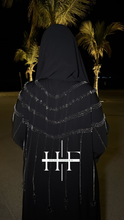 Load image into Gallery viewer, Black on Black Drop Crystal Abaya
