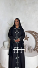 Load image into Gallery viewer, Black and Silver Scallop Abaya

