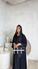 Load image into Gallery viewer, Black Lace Trim Abaya
