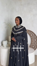 Load image into Gallery viewer, Gold and Silver Beading Cape Style Abaya
