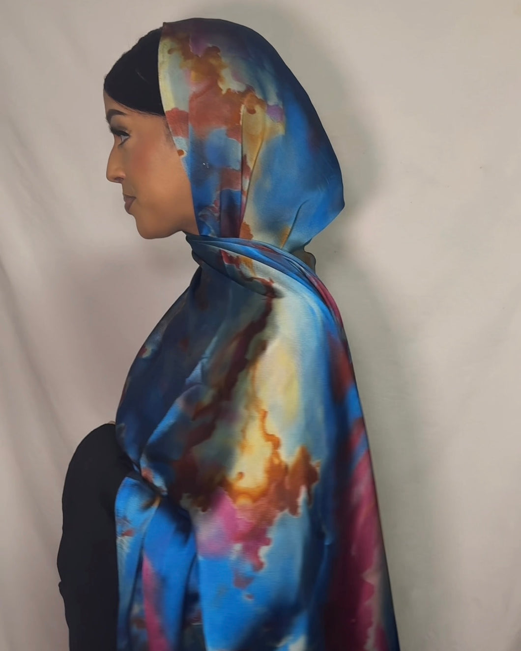 Watercolour Hijab - Blue and Purple