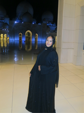 Load image into Gallery viewer, Black Butterfly Jewel Abaya
