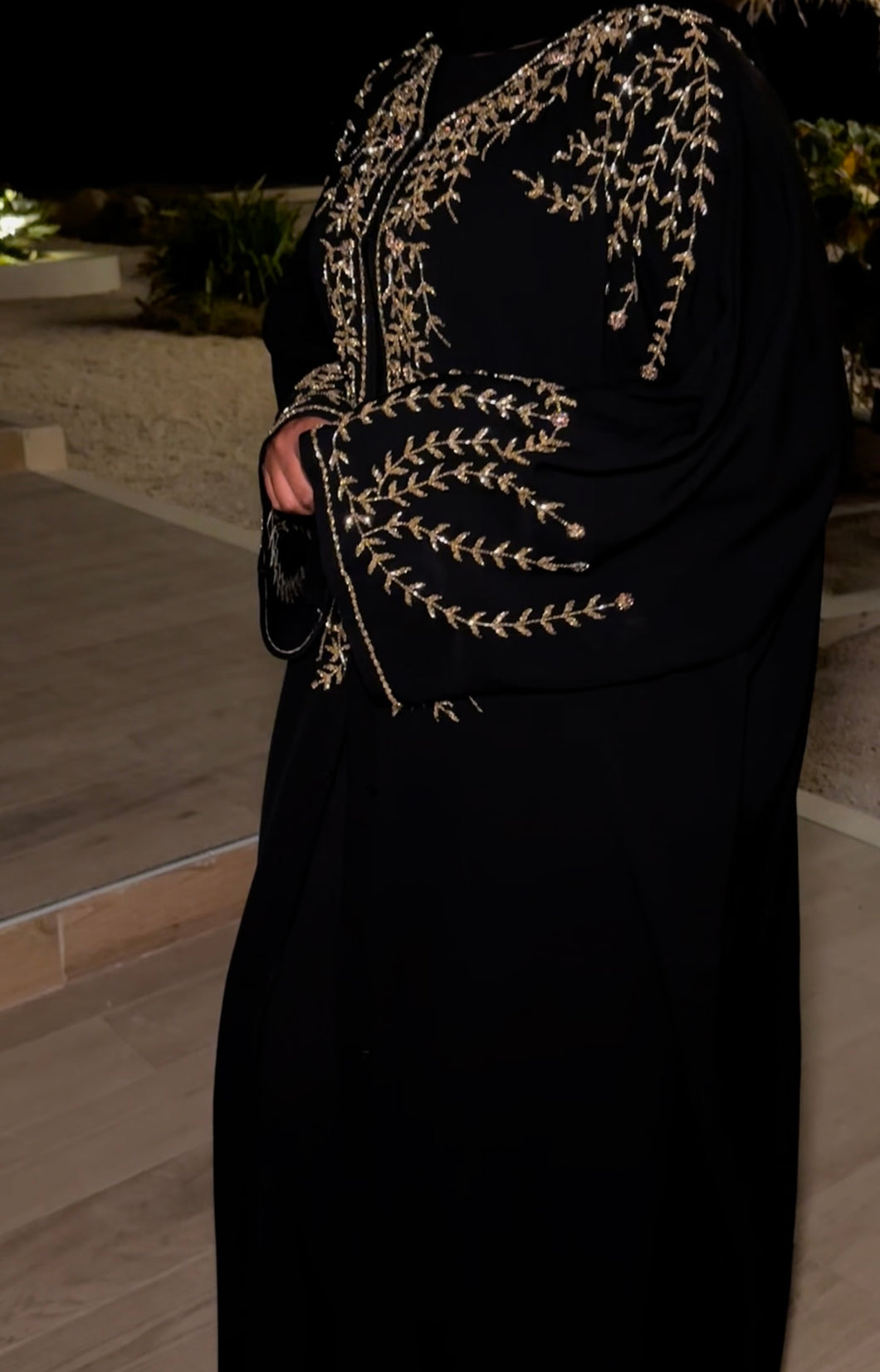 Gold Waterfall Abaya