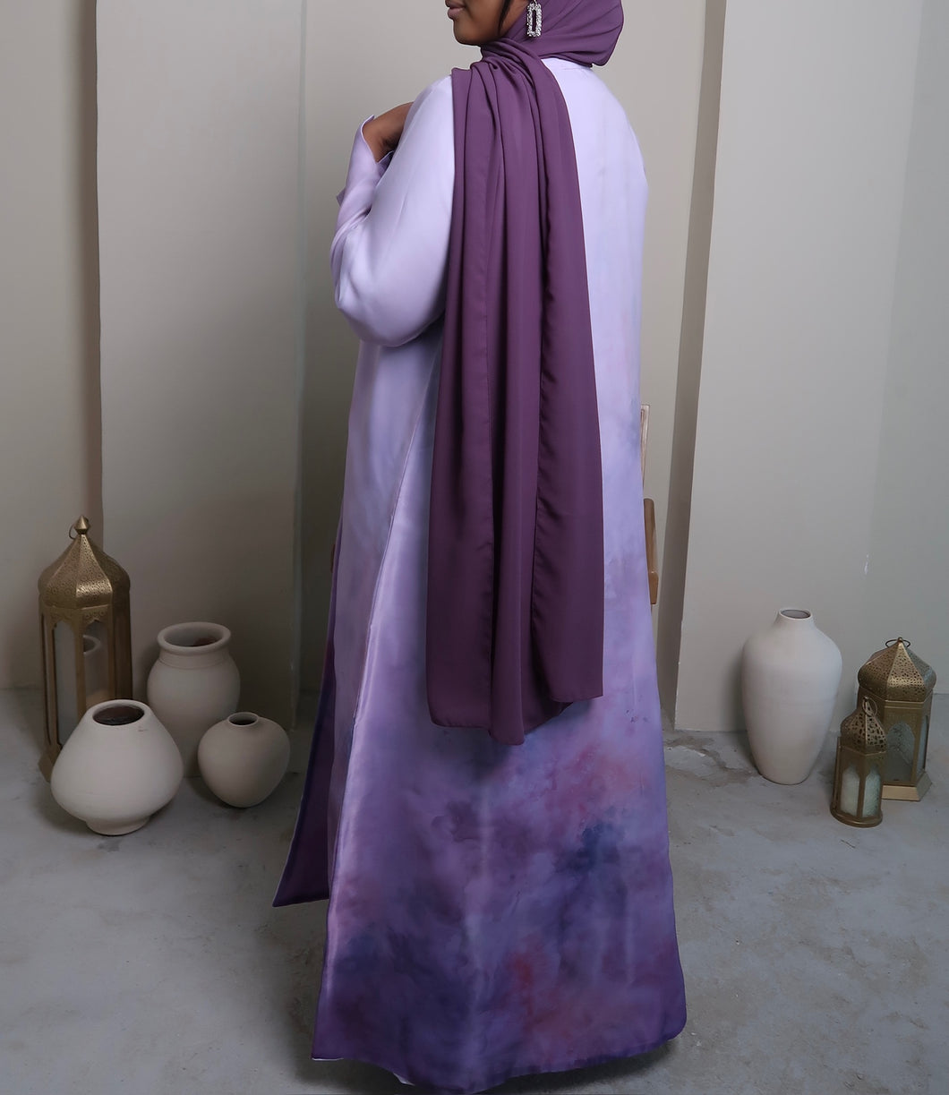 Purple Water Color Abaya