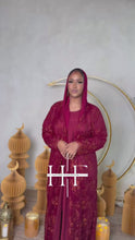 Load and play video in Gallery viewer, Maroon Full Lace Abaya
