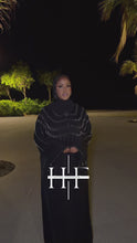 Load and play video in Gallery viewer, Black on Black Drop Crystal Abaya
