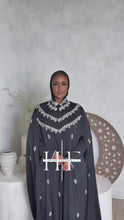 Load and play video in Gallery viewer, Silver Beading Cape Style Abaya
