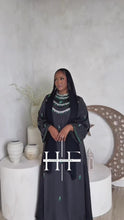 Load and play video in Gallery viewer, Green and Silver Beading Closed Abaya

