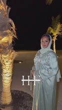 Load and play video in Gallery viewer, Mint Royal Crystal Abaya
