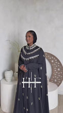 Load and play video in Gallery viewer, Gold and Silver Beading Cape Style Abaya

