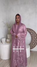 Load and play video in Gallery viewer, Dusty Rose Full Lace Abaya
