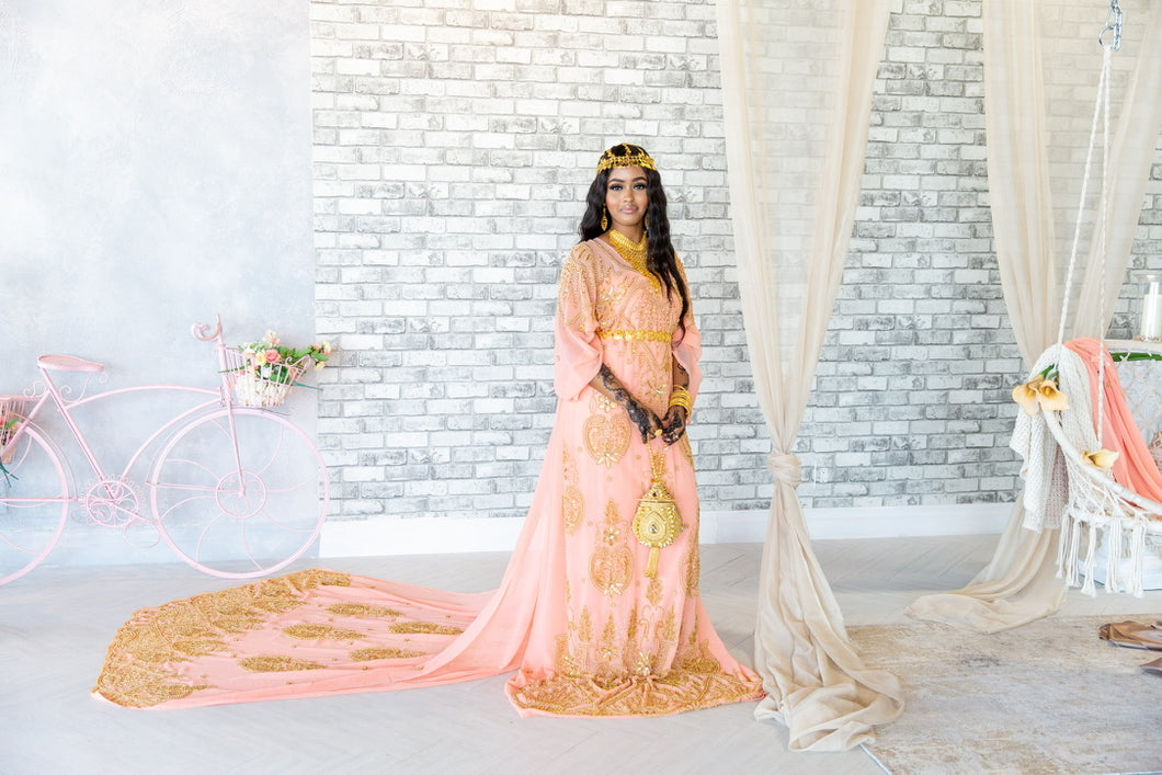 Salmon Pink Bridal Dirac - Anab Collection