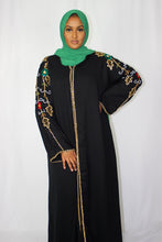 Load image into Gallery viewer, Flower Design Jewelled Abaya
