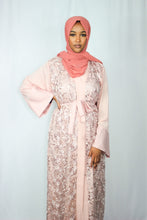 Load image into Gallery viewer, Pink Flower Design Abaya
