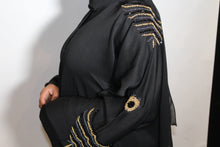 Load image into Gallery viewer, Black Abaya with Multi Coloured Beading
