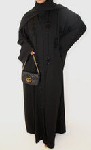 Load image into Gallery viewer, Black Flower Lined Abaya
