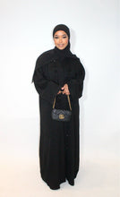 Load image into Gallery viewer, Black Flower Lined Abaya

